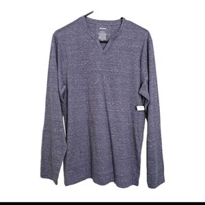 New ABOUND Men's Small Heather Purple Longsleeve Cotton Blend V-neck Shirt